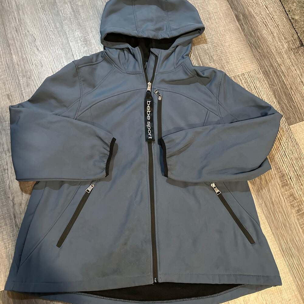 Bebe Sport Softshell Jacket, Dark Gray, Size 1X